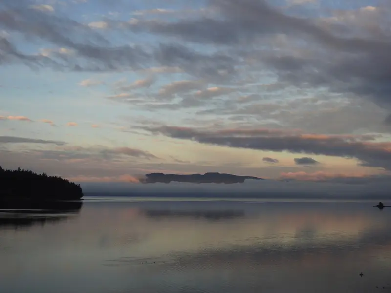 Photo: Chuckanut Bay from a bluff-top deck